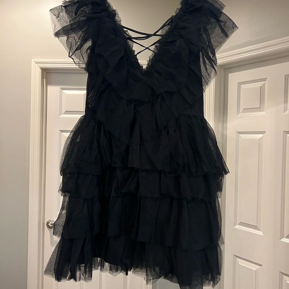 White Birch black, lace dress size XL, runs small, from Walker Rose Boutique